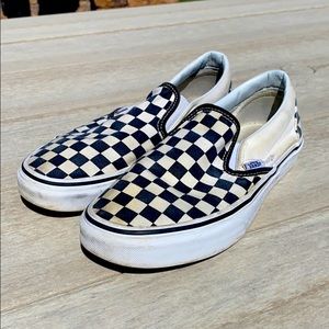 Checkered slip on vans